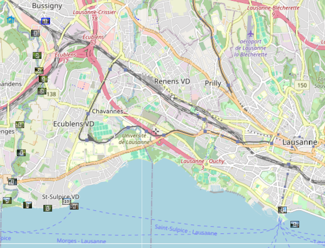 Location of photos on our route