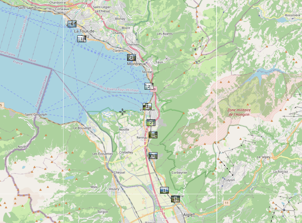 Location of photos on our route