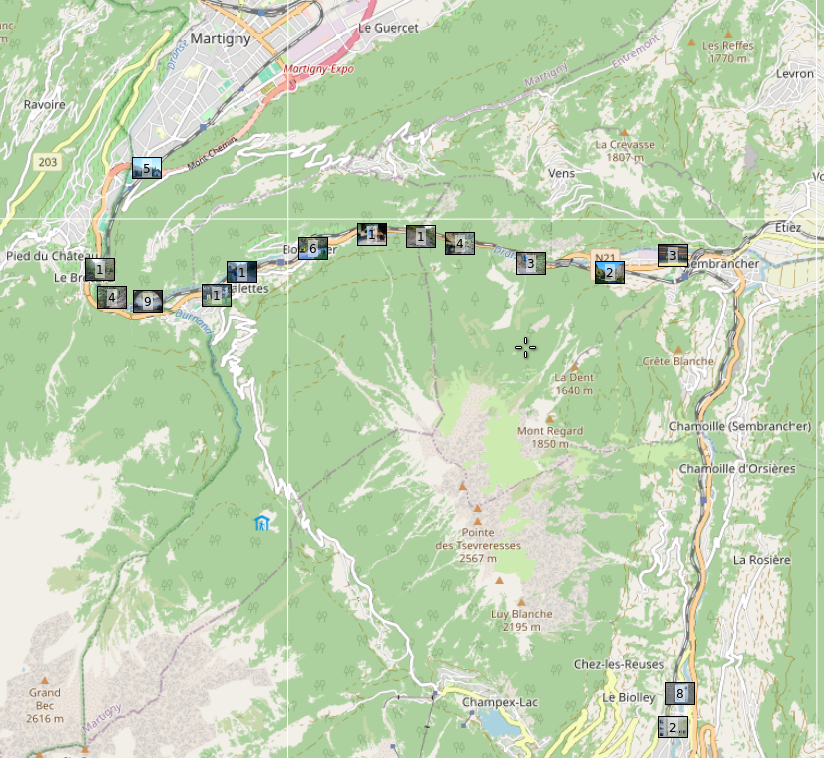Location of photos on our route