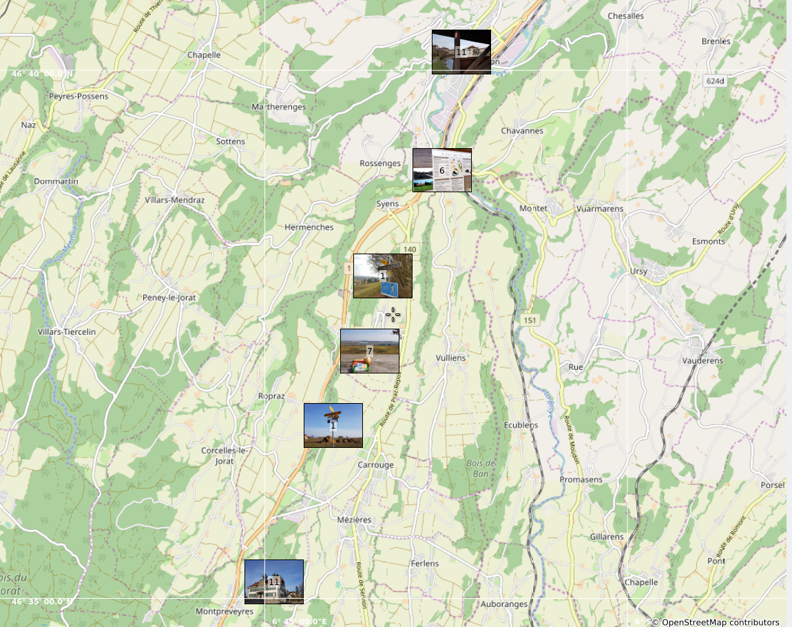Map showing location of above photos
